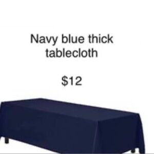 Gee Di Moda 90” x 132”- Navy Blue Rectangular Table Cloth for 6 Foot Table Cloth